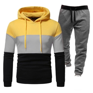 Survêtements en coton épais imprimés unisexe, ensemble sweat à capuche et pantalon de jogging évasé avec logo personnalisé pour hommes et femmes - Product Image 6