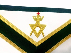 Delantal Masónico de Grados Past Sovereign Master Allied, de Terciopelo Verde, Regalia Masónica, Diseño de Delantal Ceremonial para Logia - Product Image 4