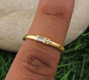 Anillo de Plata de Ley 925 con Turquesa, Joyería Fina Minimalista Chapada en Oro con Rama de Olivo para Mujer, Regalo de Aniversario o Fiesta - Product Image 5