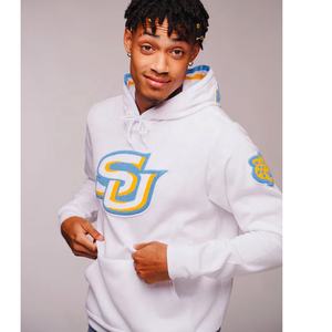 Jaune avec broderie en chenille Logo de l'université de couleur Wear Sororities Pull Overs Hoodies - Product Image 4