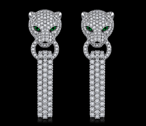 Pendientes Largos de Lujo Inspirados en Animales en Plata de Ley 925 con Diamantes CVD Premium - Product Image 4
