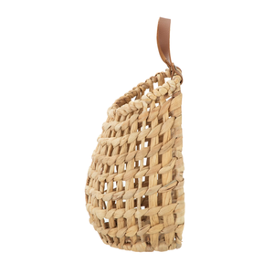 Panier suspendu décoratif en jacinthe d'eau avec sangle en similicuir, idéal pour la cuisine, la salle de bain et le salon – Meilleur prix de gros - Product Image 3