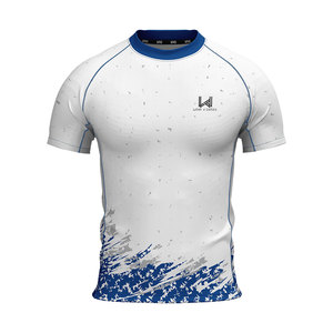 Men's Custom Printed Seamless Lightweight <b>Compression</b> Gym Jersey Quick Dry Four Way Stretchable Skinny Fit Half Sleeves Shirt - Product Image 5