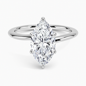 Anillo BOJ 0154 con Corte Marquesa, Plata 925, Engaste Monsella, Anillo Solitario con Diamante de 2ct, Color D, VVS1, Moissanita GRA, Precio Bajo - Product Image 1