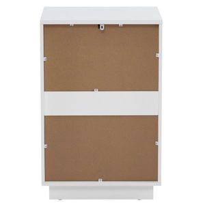 Comodino Moderno con 2 Cassetti in Pannello a Densità P2 Bianco con Motivo Ondulato - Product Image 4