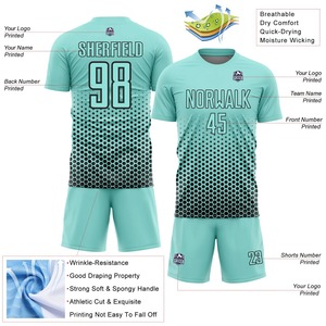 Uniforme de Fútbol de Tela Deportiva de Poliéster, Diseño Transpirable y Cómodo de Alta Calidad, Diseños Personalizados, Ropa Deportiva, Transferencia Térmica - Product Image 3
