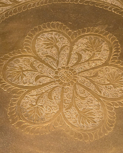 Stylish Brass Metal Moroccan <b>Round</b> <b>Tray</b> Handcrafted Dining <b>Tray</b> For Traditional Serving And Elegant Interior Decoration Ideas - Product Image 5