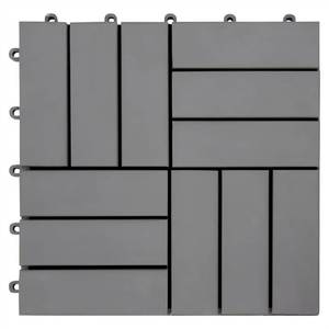 Carreaux de terrasse modernes à 12 lattes, gris, design premium, 12mm d'épaisseur, en acacia, facile à cliquer pour balcon, salle de bain et cuisine. - Product Image 2