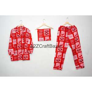 Conjunto de Pijama de 2 Piezas para Mujer, Hecho a Mano, de Lujo, Vintage, Romántico, Clásico, Floral, 100% Algodón, Cintura Elástica, Mangas Largas, Suave y Delicado - Product Image 1