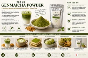 Optimal Sales Impressive Quality <b>Roasted</b> Brown Rice Latte Dessert Beverage Japanese Genmaicha TBT-20 Matcha Powder Ren - Product Image 4