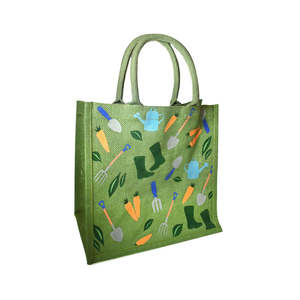 Sac de courses en fibre de jute verte à poignée robuste, écologique, en fibre naturelle, pour un usage quotidien - Product Image 1