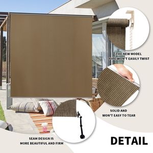 6FT X 6FT Modern Walnut Aluminum Roller <b>Shutter</b> HDPE Spliced Interior-Exterior Use Horizontal and Vertical Opening Pattern - Product Image 6