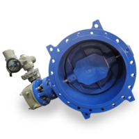 Vanne papillon excentrique motorisée DN150-3200 en fonte ductile avec actionneur électrique AOMA, extrémités à brides PN10/PN16/PN25, garantie 18 mois