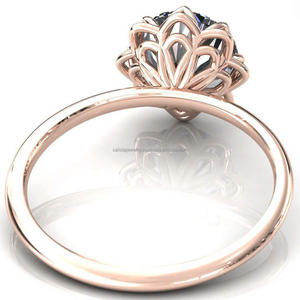 Calista Jewelry's High Quality Engagement <b>Ring</b> Sunflower-Themed Diamond Center Stone Silver <b>Gold</b> Plated Party Fine Jewelry Gift - Product Image 6