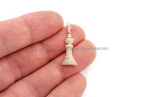 Sparkling Fully Iced Lab Grown Diamonds Custom 10K <b>Solid</b> <b>Gold</b> King Queen Chess Piece <b>Pendant</b> Men's Hip Hop Fine Jewelry necklace - Product Image 6