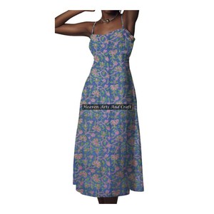 Nouvelle Robe sans Manches à Bretelles Fines, Imprimée à la Main au Bloc, Style Streetwear, Confectionnée sur Mesure, pour la Revente aux Clients de Boutiques - Product Image 3