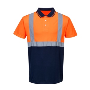 Camiseta Polo de Alta Visibilidad para Trabajo con Tiras Reflectantes, Impermeable, para Carreteras, Camiseta Polo de Alta Visibilidad para Seguridad - Product Image 1