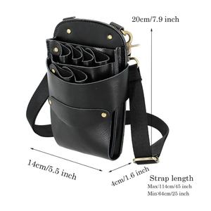 Sac à ciseaux pour coiffeur, pochette de ceinture en cuir PU pour barbier, étui de rangement professionnel pour outils de coiffure avec ceinture par LCI - Product Image 4
