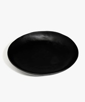 Bol Wabi en bois poli fait main, design moderne marbré noir et blanc, émaillé, durable, non toxique, plat de service alimentaire pour fêtes et cadeaux