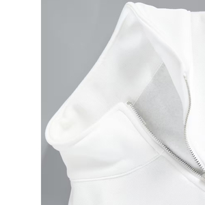 Men's Women's Oversized Half Zip Sweatshirt <b>Mock</b> <b>Neck</b> Plain Cotton Fleece Custom Logo Casual <b>Top</b> - Product Image 3