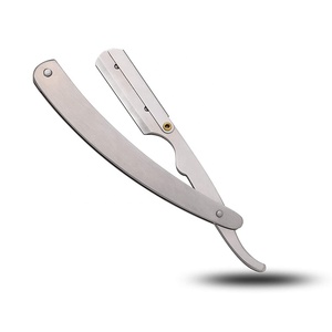 Premium Quality Stainless Steel <b>Straight</b> Shaving <b>Razors</b> Non-Slip Handle Hair Removal Tools for Face Salon Body - Product Image 1