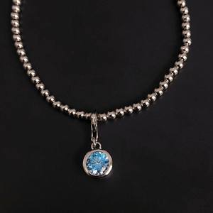 สร้อยข้อมือเงินแท้ประดับพลอยอะความารีนประจำเดือนมีนาคม ของขวัญสำหรับผู้หญิง - Product Image 1