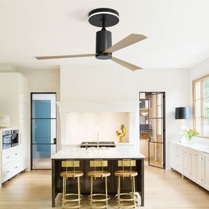 Ventilatore da soffitto LED moderno da 52 pollici con telecomando, 3 pale in ABS, motore DC silenzioso e reversibile per patio - Product Image 6