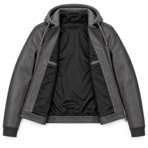 Chaqueta Impermeable con Capucha de Cuero Genuino STITCH MASTER PRO INDUSTRIES para Hombre, Chaqueta de Motociclista, Abrigo Personalizado de Moda Vintage - Product Image 3