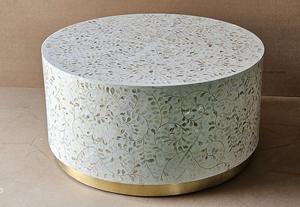 Mesa con Incrustaciones de Hueso de ILAHI, Diseño Moderno con Detalles de Ágata, Almacenamiento Portátil, Muebles para el Hogar - Product Image 5