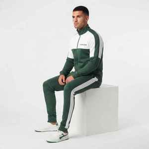Conjunto Deportivo para Hombre Hawk Eye, Verde y Blanco con Bloques de Color, Chaqueta con Cierre Completo y Pantalones Deportivos con Bolsillos Laterales, Corte Regular, para Otoño - Product Image 5