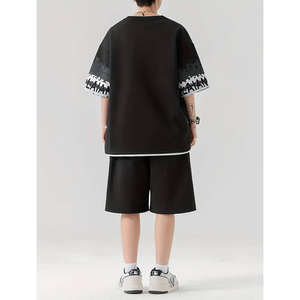 Men's T-Shirt & Short Sets Breathable Eco-Friendly High Street Plus Size Pakistan Made - Product Image 3