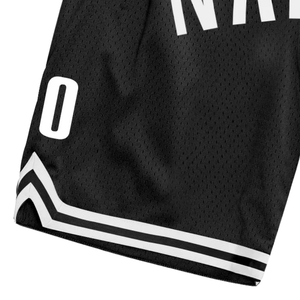 <b>Men</b> Black <b>White</b> Sublimated Mesh Basketball <b>Shorts</b> Athletic Polyester Sports <b>Shorts</b> Competition Match Performance Wear - Product Image 5