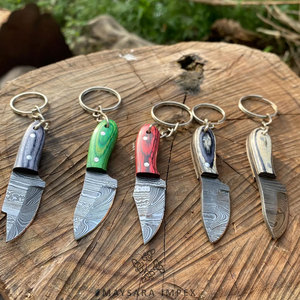 Cuchillo de bolsillo forjado a mano, llavero de acero de Damasco, cuchillo plegable, llaveros de joyería - Product Image 4
