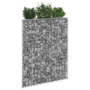 Lit surélevé en gabion trapézoïdal en acier galvanisé 31.5 \ "x7.9 \" x39.4 \ "Pots de fleurs et jardinières - Product Image 1
