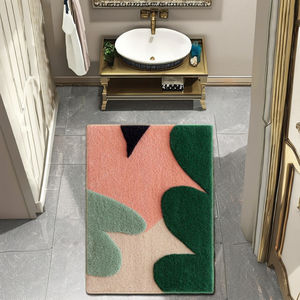 Tapis de bain de luxe Tapis en laine touffeté en coton doux avec motif ovale touffeté à la main et lavable en machine pour la maison ou l'hôtel - Product Image 2