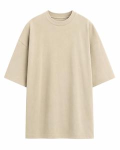 Oversized Men's Solid Color <b>Half</b> Sleeve O-Neck T-<b>Shirt</b> Casual Canvas Fit 100% Cotton Breathable Eco-Friendly 260g Comfortable - Product Image 1