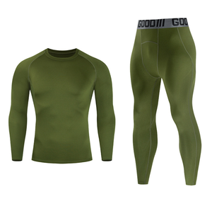 Custom <b>Tights</b> Men Fitness Set Quick Dry Compression Gym Fitness Sets Mens Compression Sport Leggings and Long Sleeve - Product Image 3