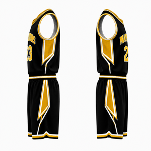Tenues de basketball personnalisées OEM, impression par sublimation, jersey et short en tissu mesh, logo d'équipe personnalisé, vêtements de sport - Product Image 3