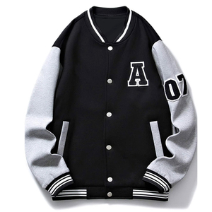 Wholesale Custom Patchwork Cotton Varsity Jacket High Quality Embroidery Autumn Unisex Letterman Varsity Bomber Jackets - Product Image 1