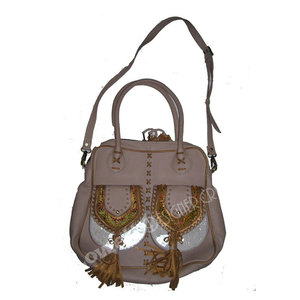 Sac hobo long en cuir suédé à franges, en tissu Banjara, fait main, style bohème, pour femme, sac à bandoulière, sac ethnique gitan, sac fourre-tout pour festival - Product Image 1