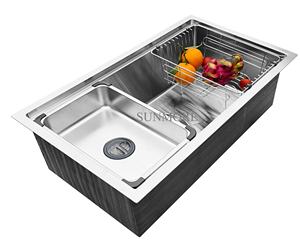 Fregadero de cocina moderno de un solo tazón, modelo Hairline 7846-1, de acero inoxidable 304, forma rectangular, hecho a mano en Vietnam, con un precio muy bueno. - Product Image 5