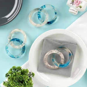 Modern Resin Napkin Rings <b>Set</b> Colorful Ring Shape Table Decor Party Accessories Durable Width - Product Image 6