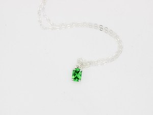 Sterling Silver Green <b>Emerald</b> <b>Pendant</b> Green Cubic Zirconia Gemstone <b>Pendant</b> Minimalist Jewelry Wholesale Supplier - Product Image 5