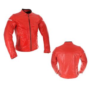 Veste de moto en cuir véritable faite à la main de haute qualité pour hommes dames couleur rouge pleine sécurité équipe de course taille XL - Product Image 4