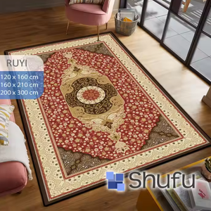 Tapis en fourrure douce à motif abstrait confortable pour chambre familiale avec rembourrage épais fabriqué à la machine - Product Image 6