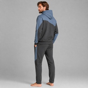 Ensemble de survêtement sportif pour homme, coupe ajustée, 2 pièces, avec capuche, personnalisable, 100% coton, léger, pour l'entraînement - Product Image 6