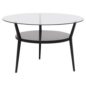 Modern Industrial Coffee <b>Table</b> With Tempered Glass Top And Metal Frame <b>Nesting</b> Design For Living Room Furniture - Product Image 4