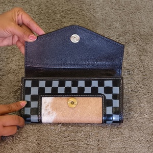 Venus Leather Were Designer Luxury Hand Tooled Carving Cowhide Wristlet Clutch <b>Wallet</b> <b>RFID</b> Protection Large Capacity Button - Product Image 2