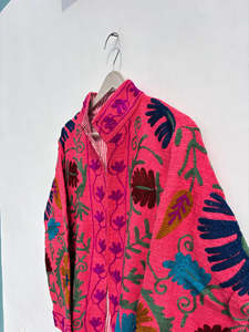 Women's Handmade Suzani Kantha <b>Quilt</b> Jacket Stand Collar Full Sleeves Wholesale Embroidered Ethnic Fashion Outerwear Collection - Product Image 4