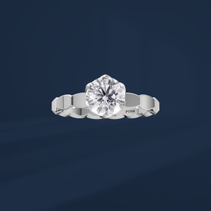Anillo de compromiso clásico con diamante redondo de talla brillante de 1 quilate en oro blanco para mujer, color D, piedra creada en laboratorio con certificación IGI - Product Image 2